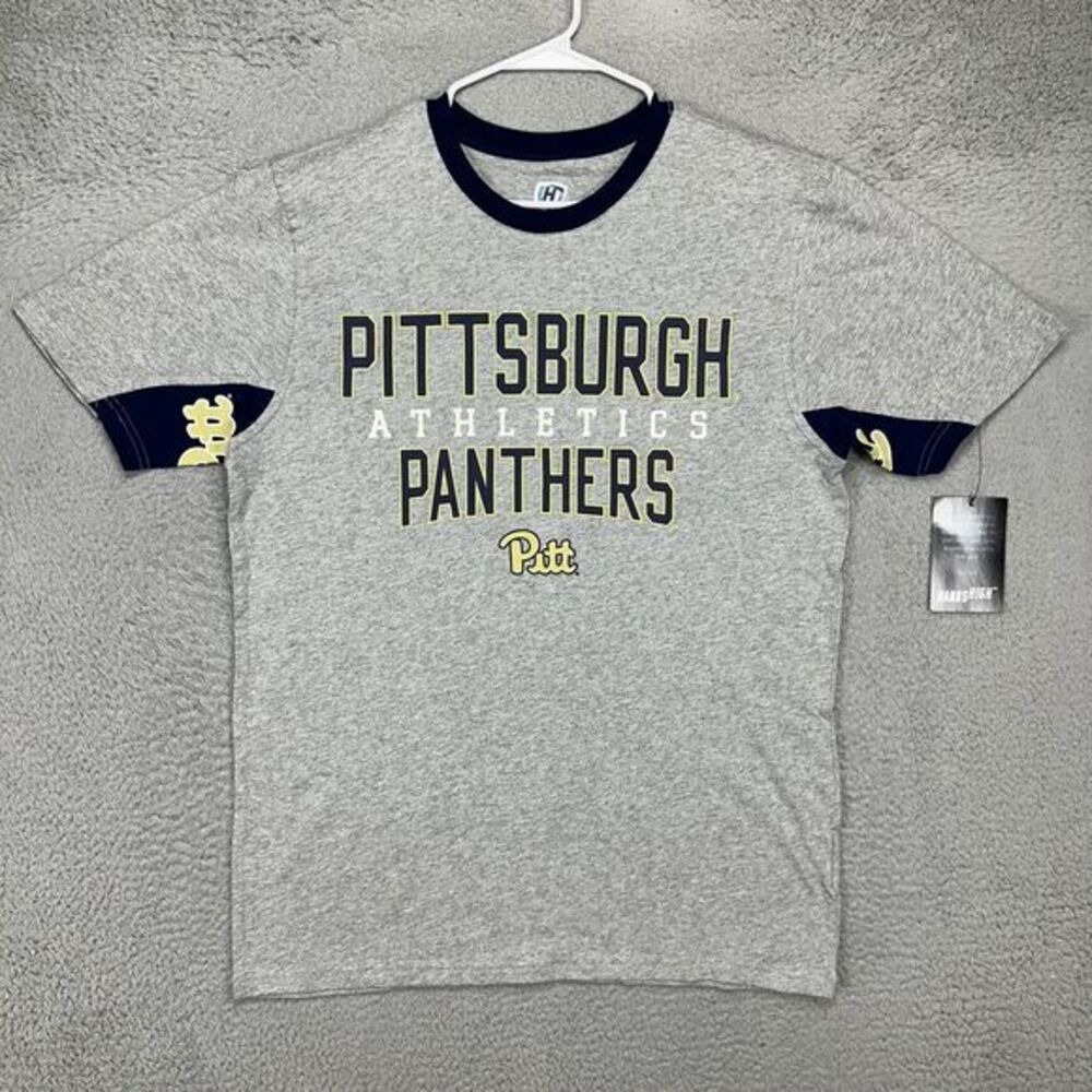 Pittsburgh Panthers T-Shirt Adult XL Grey Short Sleeve Tee Mens Hands High NEW